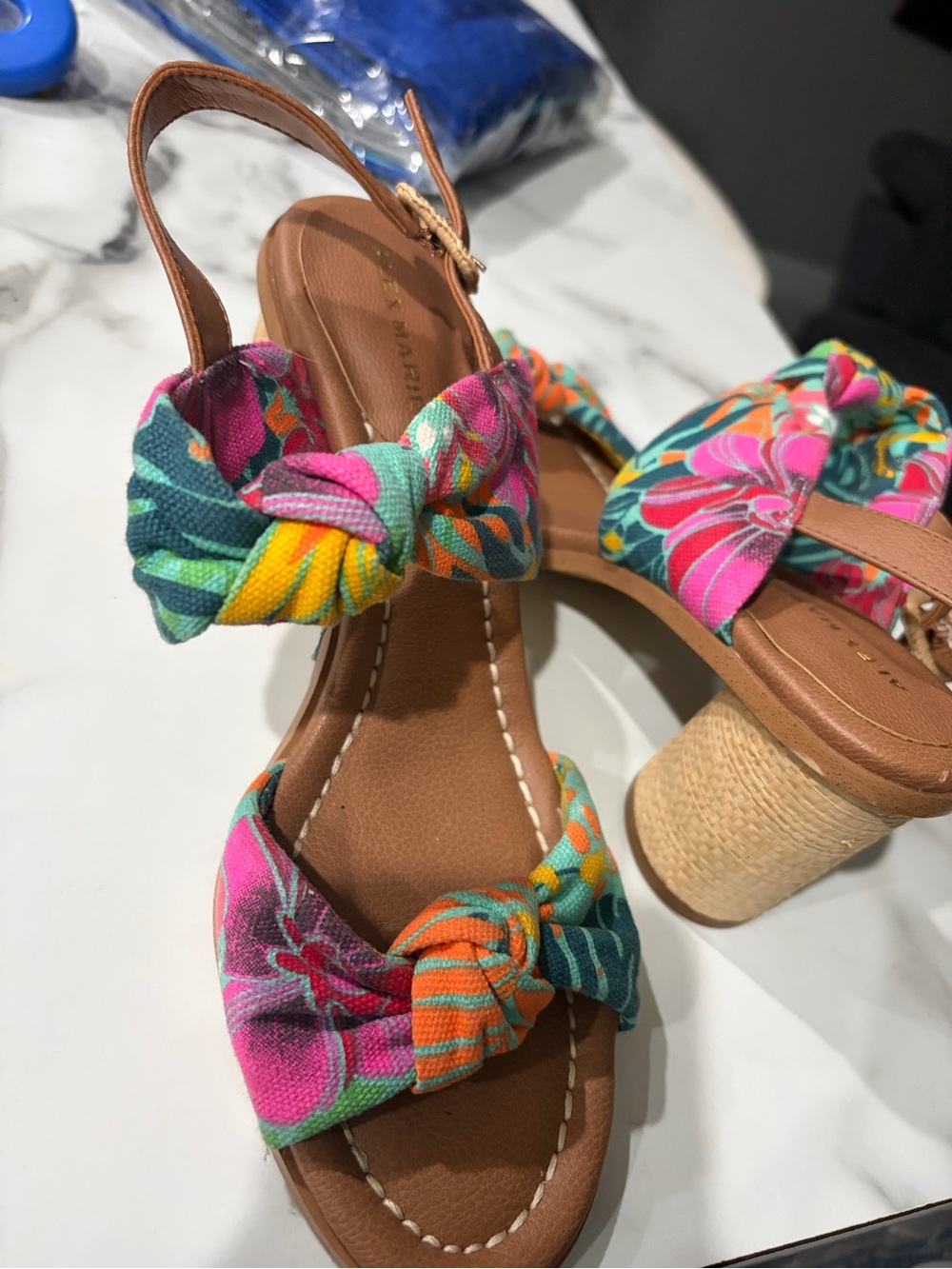 Women's Floral Knot Slingback Sandals - Multicolor
